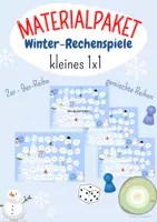 Vorschau - Spiele - kleine Einmaleins Leiterspiele Materialpaket Winter - Alle Reihen + gemischte Aufgaben - Deckblatt