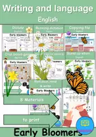 Vorschau - Unterrichtsreihen - Materialpaket - Schreiben und Sprache / Writing and language - Frühblüher / Early Bloomer - Englisch - Deckblatt