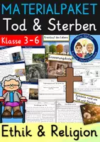 Vorschau - Stundenentwürfe - Tod und Sterben MATERIALPAKET Religion Ethik Klasse 3-6 - Deckblatt