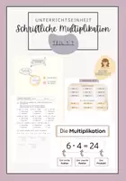 Vorschau - Stundenentwürfe - Unterrichtseinheit I Schriftliche Multiplikation I Einführung I produktives Üben - Deckblatt