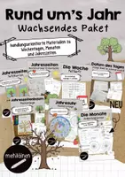 Vorschau - Arbeitsblätter - Jahreszeiten, Monate & Wochentage | Wachsendes Sparpaket - Deckblatt