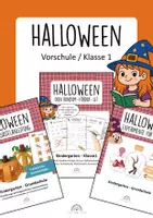 Vorschau - Arbeitsblätter - Halloween – Lern- & Fördermaterial Klasse 1 Zahlenraum bis 10 · Konzentration · Basteln · Experiment - Deckblatt