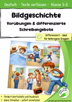 Vorschau - Arbeitsblätter - Bildgeschichte „Verschlafen“ – Texte verfassen Klasse 2–5 | Komplettpaket mit differenzierten Arbeitsblättern & Übungen - Deckblatt