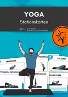 Vorschau - Stationenlernen - Yoga ⎪ Materialpaket - Stationskarten für den Sportunterricht - Deckblatt