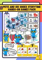 Vista previa - Unidades / Secuencias / Situaciones de Aprendizaje - pete and his shoes Storytime Hands-On Games Pack - Portada