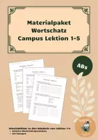 Vorschau - Arbeitsblätter - Materialpaket Latein Wortschatz Campus Lektion 1 bis 5 - Deckblatt