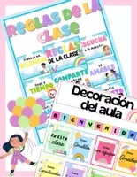 Vista previa - Decoración del aula - Afirmaciones positivas/Reglas de la clase-Paquete de materiales - Portada