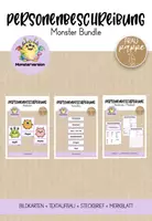Vorschau - Arbeitsblätter - Bundle: Personenbeschreibung / Monster - Deckblatt