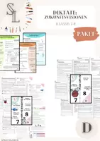 Vorschau - Unterrichtsreihen - Materialpaket/Bundle differenzierte Diktate, Merkblätter, Thema: Zukunftsvisionen - Deckblatt
