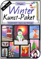 Vorschau - Stundenentwürfe - Materialpaket KUNST WINTER | 7 Kunstprojekte | # 2 - Deckblatt