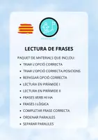 Vista previa - Hojas de trabajo - PAQUET DE MATERIALS: LECTURA DE FRASES - Portada