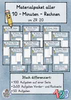 Vorschau - Arbeitsblätter - Materialpaket aller 10-Minuten-rechnen im ZR 20 - Deckblatt
