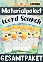 Vorschau - Arbeitsblätter - Materialpaket: Word Search | Englisch Suchsel - Gesamtpaket - Deckblatt