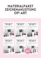 Vorschau - Mal- und Bastelvorlagen - Materialpaket Zeichenanleitungen OP-Art, Schritt für Schritt - Deckblatt