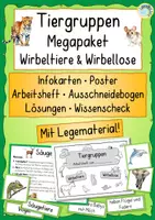 Vorschau - Unterrichtsreihen - Tiergruppen – Wirbeltiere & Wirbellose | Komplettes Unterrichtsmaterial | Sachunterricht 3./4. Klasse - Deckblatt