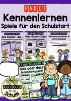 Vorschau - Arbeitsblätter - Materialpaket Kennenlernspiele (Bewegung, Entscheidung, Austausch) - Deckblatt
