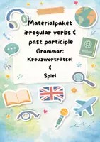 Vorschau - Arbeitsblätter - Materialpaket (irregular verbs & past participle) Kreuzworträtsel + Spiel - Deckblatt