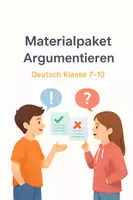 Vorschau - Arbeitsblätter - Argumentieren - DEIN Materialpaket (Deutsch Klasse 7-10) - Deckblatt