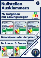 Vorschau - Arbeitsblätter - Nullstellen berechnen | 76 Aufgaben + Lösungswege - kaufen - Deckblatt