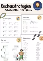 Vorschau - Arbeitsblätter - Rechenstrategien Addieren und Subtrahieren 1./2. Klasse Arbeitsblätter - Deckblatt