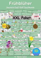 Vorschau - Unterrichtsreihen - Materialpaket - Frühblüher XXL Paket Wortschatzpaket - DaZ/DaF / Deutsch / Sachunterricht (Grundschule) - Deckblatt