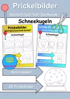 Vorschau - Arbeitsblätter - Prickelbilder / Fensterbilder PAKET Thema Schneekugeln - Grundschule - Bastelvorlagen - Deckblatt