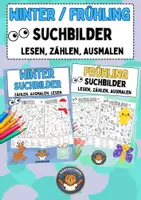 Vorschau - Mal- und Bastelvorlagen - Winter / Frühling: Suchbilder (Lesen, Zählen, Malen) (Ab Klasse 1/DaZ) - Deckblatt
