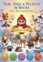 Vorschau - Mal- und Bastelvorlagen - WINTER XXL: Tiere, Pflanzen & Vögel – Das große Komplettpaket mit Präsentationen, Steckbriefen, Quiz & Ausmalbildern - Deckblatt