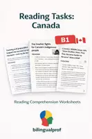 Vorschau - Arbeitsblätter - Materialpaket: Leseverstehen– Bezugskultur Canada (ZP10) - Deckblatt