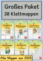 Vorschau - Mal- und Bastelvorlagen - Materialpaket, Klettmappen, Klettmappe, Inklusion, Förderung, TEACCH, Vorschule - Deckblatt