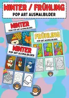 Vorschau - Mal- und Bastelvorlagen - Winter / Frühling: Pop Art Ausmalbilder (Kunst / Vertretung) - Deckblatt