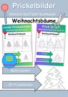 Vorschau - Arbeitsblätter - Prickelbilder / Fensterbilder PAKET Thema Weihnachtsbäume - Grundschule - Bastelvorlagen - Deckblatt