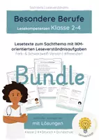 Vorschau - Unterrichtsreihen - Materialpaket: Lesetexte Klasse 2–4 | Besondere Berufe | Differenziert | mit Lösungen - Deckblatt
