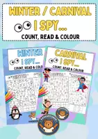 Vorschau - Stationenlernen - Winter / Carnival: I Spy... (Count, Read & Colour) - Deckblatt