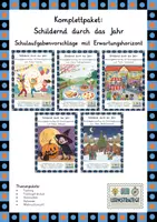 Vorschau - Arbeitsblätter - Schulaufgabenpaket: Schildernd durch das Jahr - Deckblatt