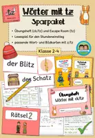 Vorschau - Spiele - Sparpaket - Wörter mit tz (Klasse 2-4) - Deckblatt