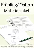 Vorschau - Stundenentwürfe - Frühling/Ostern - Materialpaket - Klasse 5-13 / 16 Materialien - Deutsch, LRS, Vertretung, DaZ, Freiarbeit - Deckblatt