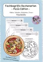Vorschau - Arbeitsblätter - Materialpaket - Fachbegriffe Grundrechenarten - Pizza Edition - Deckblatt