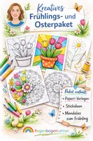 Vorschau - Mal- und Bastelvorlagen - Kreatives Fühlings- und Osterpaket - Deckblatt