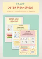 Vorschau - Arbeitsblätter - Oster Merkspiel Paket - Wahrnehmung, Zahlen und Sprache - Deckblatt