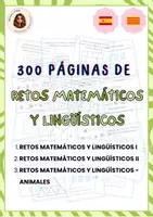 Vista previa - Hojas de trabajo - PACK 300 RETOS MATEMÁTICOS Y LINGÜÍSTICOS - Portada