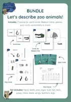 Vorschau - Arbeitsblätter - Zoo animals - BODY PARTS Bundle - Deckblatt