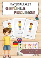 Vorschau - Präsentationen/Tafelbilder - Materialpaket - Gefühle - Bildkarten auf Deutsch und Englisch (mit Silbenschrift) - Deckblatt