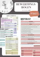 Vorschau - Poster - Materialpaket / Bundle Bewertungsbögen, Leitfaden - Referat, Vorlesen, Trailer, Projekt - Deckblatt