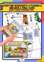 anteprima - Esercizi - Emotions Monster: Storytime Worksheets & flipbook & mini book & Final Tasks - Pagina di copertina