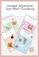 Vorschau - Spiele - Materialpaket Satz-Wort-Zuordnung Jahreszeiten - Deckblatt