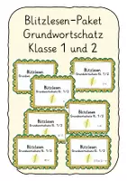 Vorschau - Fördermaterial/Inklusion - Materialpaket Blitzlesen Kl. 1/2 Grundwortschatz - Deckblatt