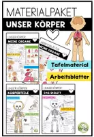 Vorschau - Arbeitsblätter - Unser Körper - Materialpaket | Sachunterricht (Körperteile · Organe · Skelett) - Deckblatt