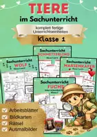 Vorschau - Stundenentwürfe - Tiere im Sachunterricht Klasse 1: Komplettpaket, Unterrichtseinheiten, Arbeitsblätter - Deckblatt