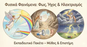 Προεπισκόπηση - Φύλλα εργασίας - Μύθος & Επιστήμη: Φως, Ήχος, Ηλεκτρισμός – Διαθεματικό Πακέτο Φυσικών Φαινομένων - Εξώφυλλο